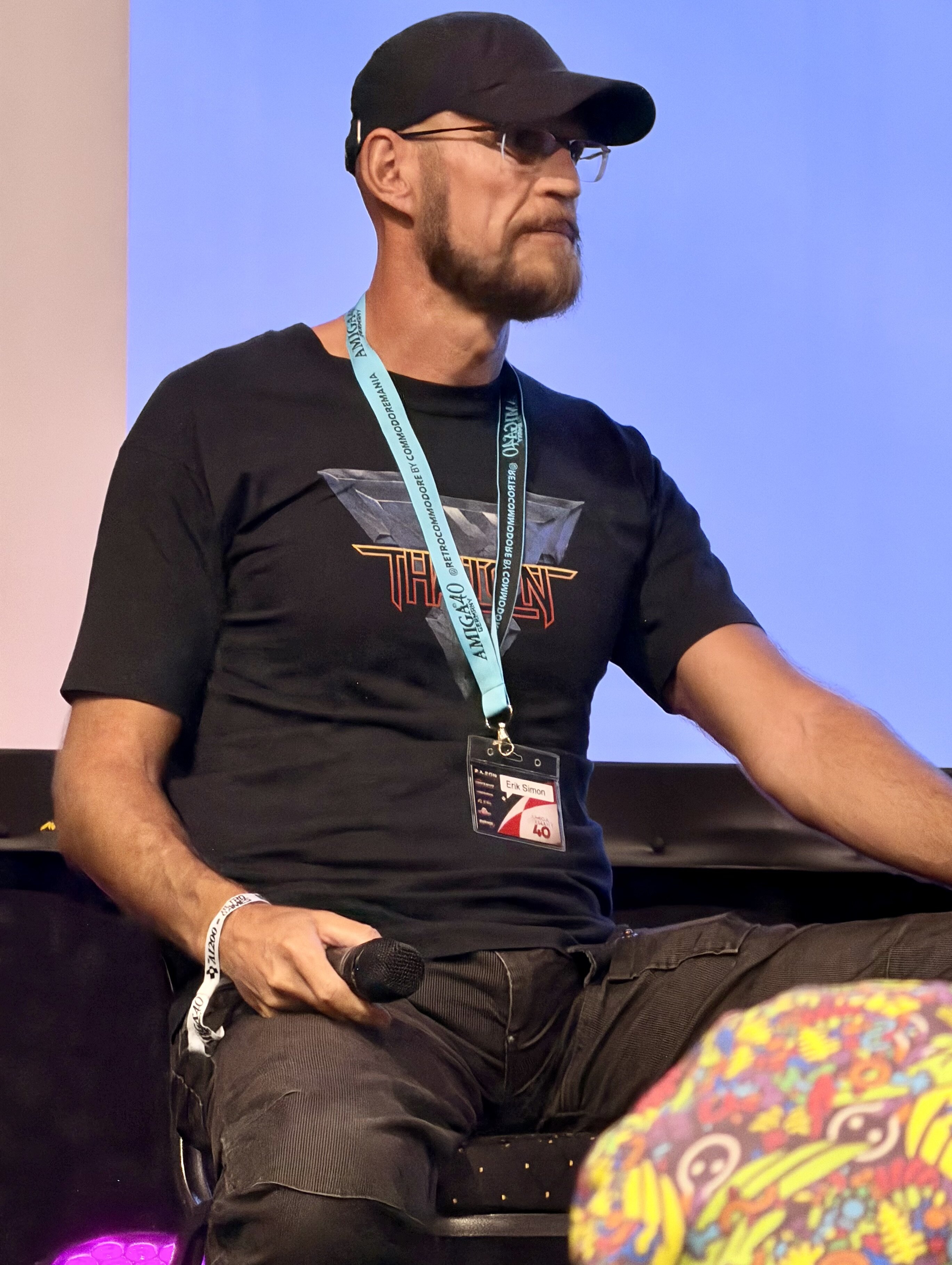 Erik Simon on stage at Amiga 40