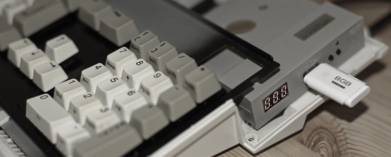 Amiga 1200 with Gotek USB Floppy Emulator