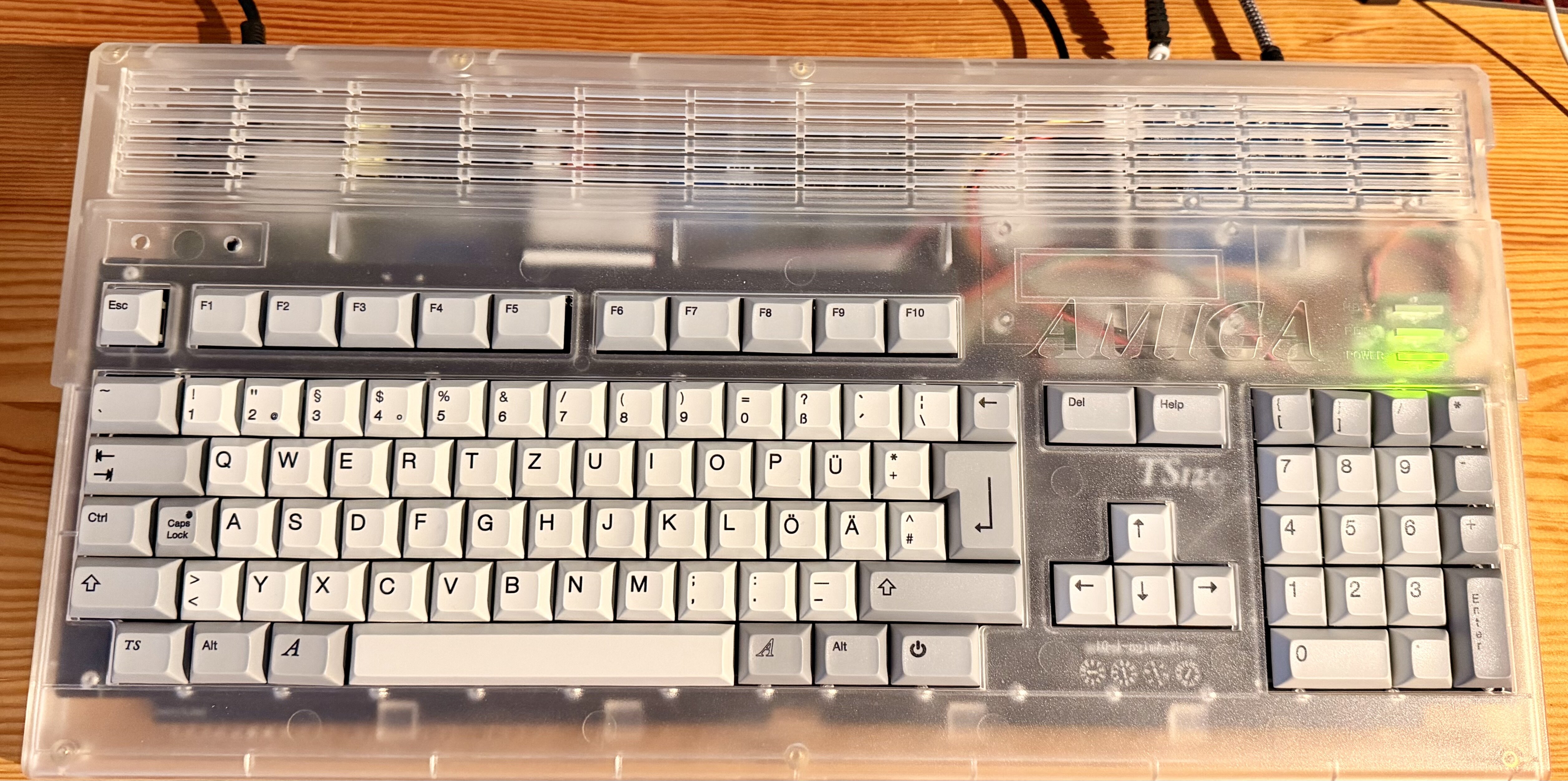 TS1200 Mechanical Keyboard in Amiga 1200 (case closed)